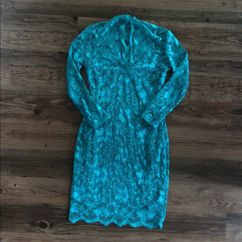 Beautiful Teal Lace Dress by ASOS - Picture 3 of 5